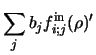 $\displaystyle \sum _ j b_j f_{i;j}^{\rm in} (\rho)'$