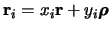 $ {\bf r}_i = x_i {\bf r}+ y_i {{\mbox{\boldmath$\rho$}}} $