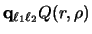 ${\bf q}_{\ell_1 \ell_2}Q (r, \rho) $