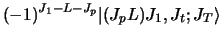 $\displaystyle (-1)^{J_1 - L - J_p }
\vert (J_p L) J_1 ,J_t ;J_T\rangle$