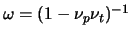 $ \omega = (1 - \nu_p \nu_t ) ^ {-1}$