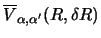 $\overline V_{\alpha ,\alpha'} (R, \delta R) $