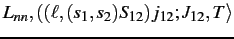 $
L_{nn}, ((\ell, (s_1,s_2)S_{12})j_{12}; J_{12},T\rangle
$