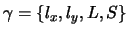 $\gamma = \{ l_x, l_y, L, S \}$