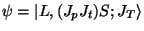 $\psi = \vert L, (J_p J_t)S; J_T\rangle $