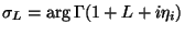 $\displaystyle \sigma _L = \arg \Gamma(1+L+i\eta_i)$