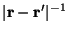 $\vert {\bf r}- {\bf r}' \vert^{-1}$