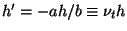 $h' = -ah/b \equiv \nu_t h$