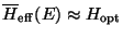 $\overline H_{\rm eff}(E) \approx H_{\rm opt}$