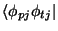 $\langle \phi_{pj}\phi_{tj} \vert$