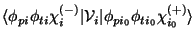 $\displaystyle \langle \phi_{pi}\phi_{ti}\chi_i^{(-)} \vert {\cal V}_i \vert
\phi_{p{i_0}}\phi_{t{i_0}}\chi_{i_0}^{(+)} \rangle$
